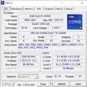 Intel i9 12900K Stock